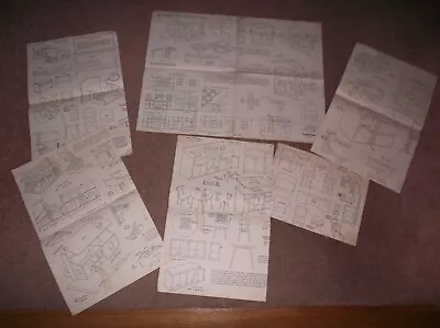 Dollhouse Construction Plans & Miniature Doll House Furniture Patterns Lot • $10