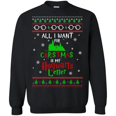 $20.95 • Buy Harry Potter Sweater All I Want Is My Hogwarts Letter Ugly Christmas