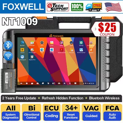Foxwell NT1009 Full System Bidirectional Diagnostic Scanner TPMS ECU Key Coding • $629