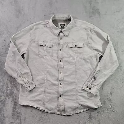 Royal Robbins Shirt Mens 2XL Button Up Gray Long Sleeve Roll Up Outdoor • $9.18