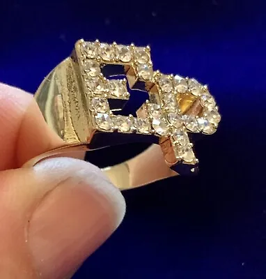 Elvis Crystal EP Ring In Gold Colour Size 12 USA • $28.53