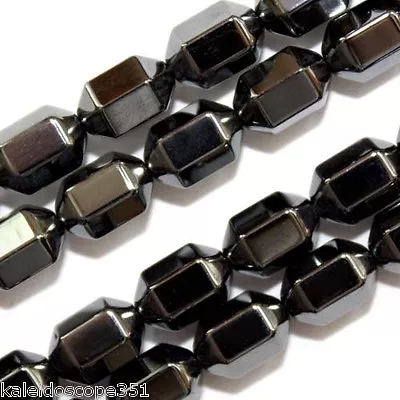 Magnetic Hematite Jewelry Craft Beads 18 Facet Cylinder 6x8 Hexagon Strands Mh17 • $10.99