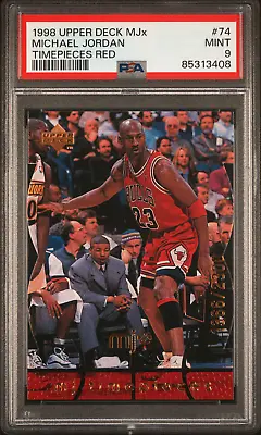 1998 1998-99 Upper Deck MJx Timepieces Michael Jordan #74 RED /2300 PSA 9 POP 8 • $49.99