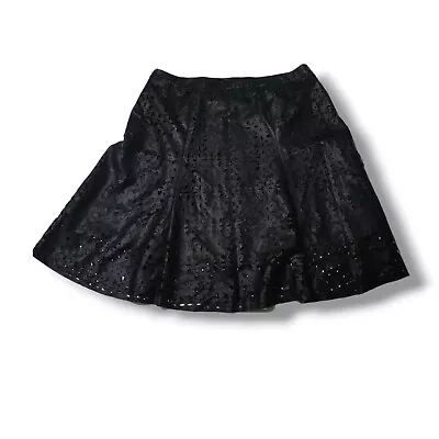 Worthington Women's A-line Skirt Knee-length Pleather Cut-out Lined. Black 18 • $14