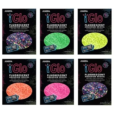 £4.99 • Buy Marina IGlo Aquarium Gravel 450g, 2kg Fluorescent Fish Tank Safe Glow Decoration