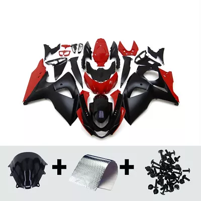 Black Red Bodywork For Suzuki GSXR1000 K9 2009 2010 2011 2012 -2016 Fairing Kit • $499.16