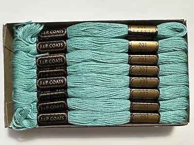 J&P Coats Embroidery Floss ~ #201 Aquatone ~ Box Of 24 New • $10.99