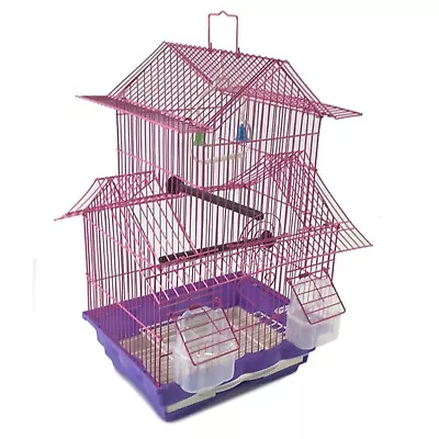 18  Small Parakeet Wire Bird Cage For Finches Canaries Hanging Travel Bird House • $33.99