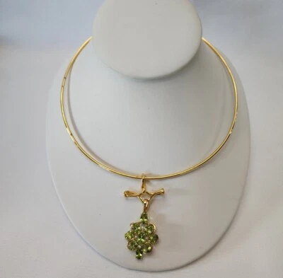 $9.99 • Buy Joan Rivers Classic Collection Choker Green Rhinestone Pendant Necklace