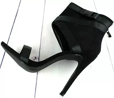 Womens High Stiletto Heel Sandals Ladies Cage Zip Up Open Toe Dressy Shoes Sizes • £17.99