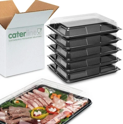 £16.19 • Buy 5 Caterline Medium Plastic Buffet Catering Tray Sandwich Platters With Lids