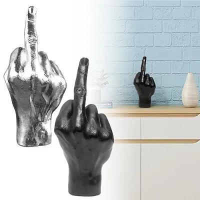 £10.79 • Buy Fun Middle Finger Statue Ornament Resin Craft Decorations Home Office Sculptures