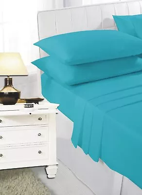 Deep Fitted Bed Sheet 30CM (12 Inch) Percale Polycotton Bottom Sheets UK Sizes • £9.99