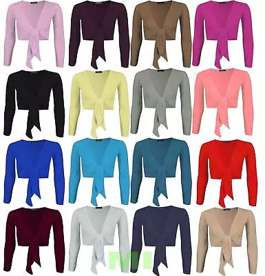 £5.99 • Buy New Womens Ladies Plus Size Tie Front Bolero Cropped Shrug Top Cardigan 8-26