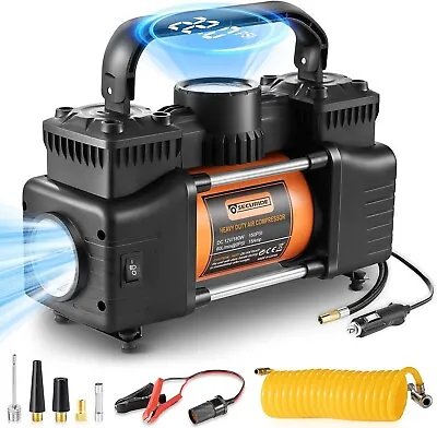 12V Air Compressor Heavy Duty Pump For Car Dual Cylinder Portable Tire • $110