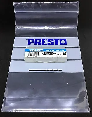 £11.50 • Buy Presto 3 Piece HSS Tap Set Include Taper/Second/Plug With Tapping Drill Size