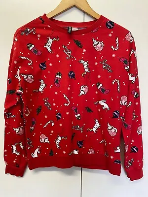 Divided By H&M - Ugly Christmas Sweater Jumper - Size M - Unicorns Kittens • $25