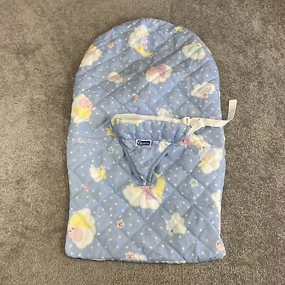 Vintage Gerry Portable High Chair Blue Quilted Animals On Clouds Adjustable Seat • $14.95