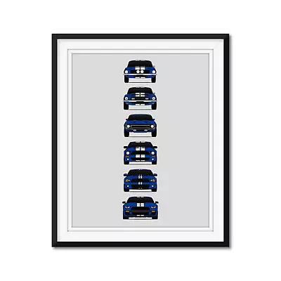 Shelby Mustang GT500 Generations Poster Print Wall Art Ford History Evolution • $30.99