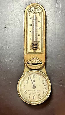 Minneapolis Honeywell Regulator -Model 77-8 Day -7 Jewel ~Clock &Thermometer • $25