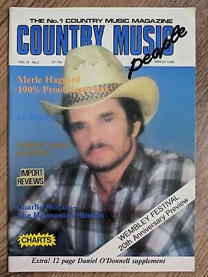 Country Music People Magazine March 1988 Merle Haggard Charlie McCoy • £6.50