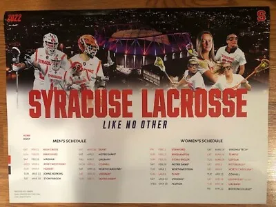 $8.99 • Buy 2022 Syracuse University Lacrosse Poster