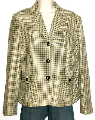 Talbots Beautiful Houndstooth Equestrian Style Fully Lined Blazer Size 10 New • $27