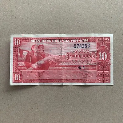 SOUTH VIETNAM 10 Dong Banknote 1962 Vietnamese Currency War Era Paper Money • $19.95