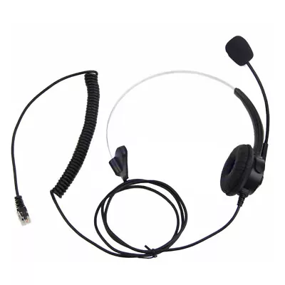 4-Pin RJ11 Monaural Corded Call Center Telephone Headset Headphone BK • £10.10