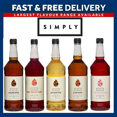 Simply Syrups For Coffee And Cocktails | Full Range | 1L Plastic Bottle | Monin • £4.99