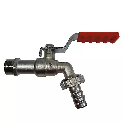 Lever Outside Tap 1/2  Hose Union Bib Tap For Garden / Outdoor (Red Handle) • £8.49