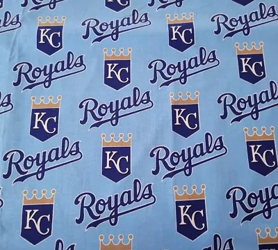 Kansas City Royals Baseball BTY Fabric Traditions 58  Wide On Blue MLB • $9.99