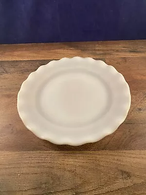 White Milk Glass Bread/Luncheonette Plate Hazel Atlas Ruffled Rim  9 DIA • $7.45