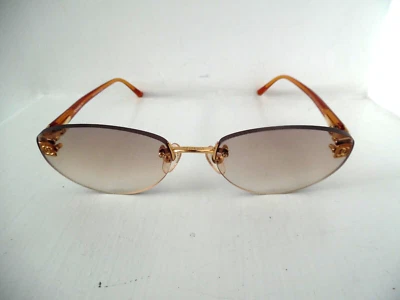 £15 • Buy Unisex Chanel Gold & Orange Rimless Oval Eye Glasses 2027 C.155 54 18 130