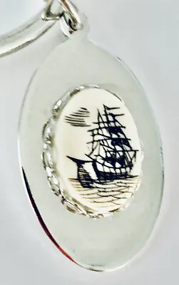 Silver Tone Nautical Key Ring Chain With Ocean Sea Sailing Ship Boat Charm • $40