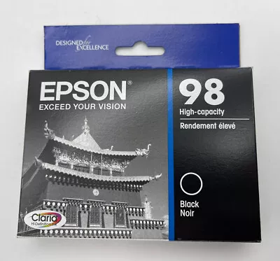 Genuine Epson 98 Black Ink Cartridge T098120 BestBy 11/2023 High Capacity Sealed • $23.77