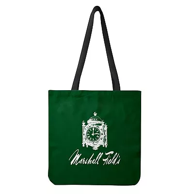 Canvas Tote Bag Marshall Field's Iconic Clock City Green Bag • $8.99