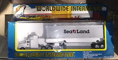 Vintage K-Line Worldwide Intermodal Tractor Trailer Sea Land Container 1993 1:48 • $40