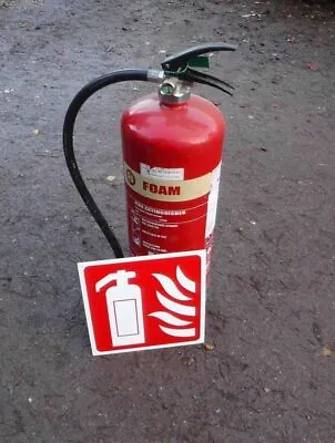 LARGE Fire Extinguisher Sign 25cm X 25cm Plastic Ex Army MOD Military Workplace • $6.21