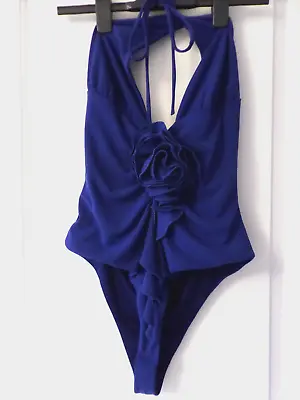 Lovely Zara Royal Blue Halter Neck Bodysuit Size L • £7.99
