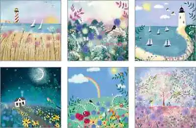 £4.35 • Buy Arty Blank Notecards, 6 Designs, 1 Of Each, 117 X 117mm, With Envelopes