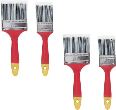 Professional Paint Brush Set 2 & 3-Inch Soft Bristle Heads DIY Painting Wall X4 • £5.49