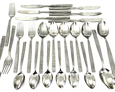 VTG STANLEY ROBERTS DORMEL Stainless Flatware Japan MCM LOT Scroll Design 24 Pcs • $19.99