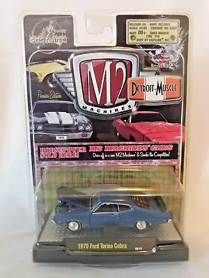 1:64 M2 Machines Detroit-Muscle Release 6 1970 Ford Torino Cobra Blue 09-21 NIP • $17.60