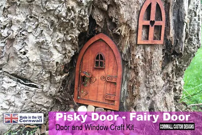 Fairy Door And Window - Cornish Pisky- Fantasy Pixie - Fairy Door Birch Plywood • £5.80