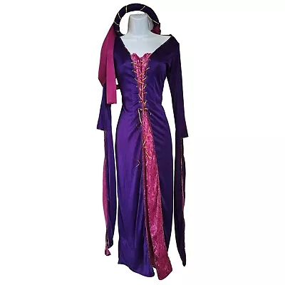 Women's Renaissance Maid Marian Costume Dress Headpiece Purple Gold Pink Maiden • $24.99