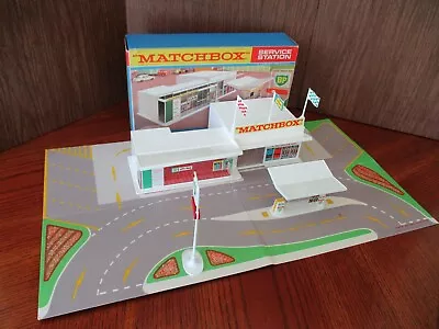 Matchbox MG-1 BP Service Station W/Forecourt 100% Original Mint In Original Box! • $209.95