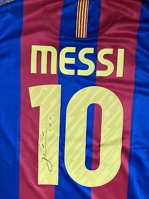 Lionel Messi #10 Hand Signed Football Shirt With COA • £450