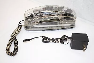 Vintage Radio Shack CLEAR Plastic Blue Neon Light Landline House Phone 43-826 • $69.95