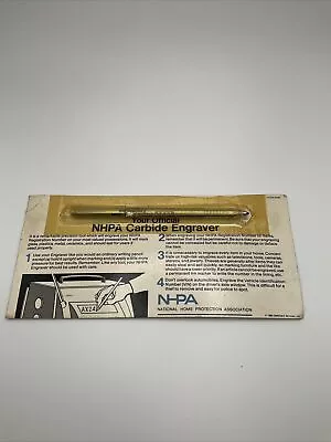 Vintage RARE Engraving Tool Pen  1982 NHPA Carbide Perma Tip USA • $25